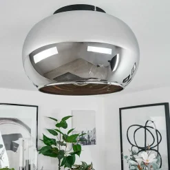 Plafonnier Molloy Chrome, Fume, 1 Lumiere