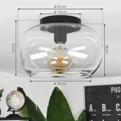 Plafonnier Molloy Clair, 1 Lumiere