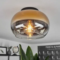 Plafonnier Molloy Or, Clair, Fume, 1 Lumiere