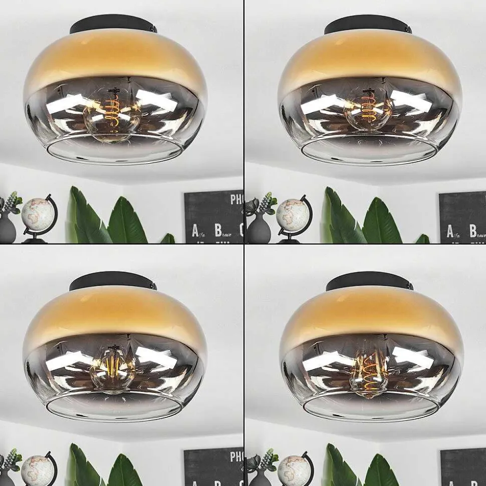 Plafonnier Molloy Or, Clair, Fume, 1 Lumiere