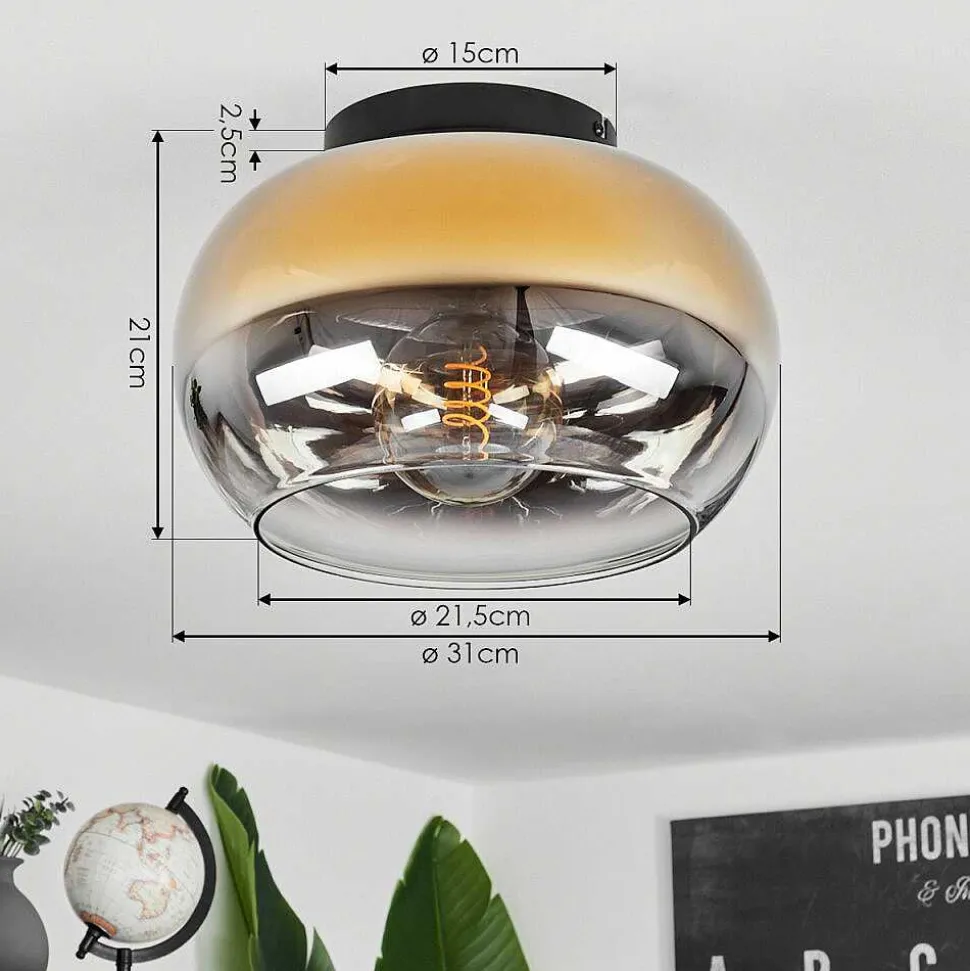 Plafonnier Molloy Or, Clair, Fume, 1 Lumiere