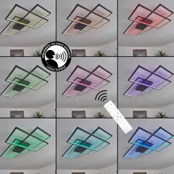 Plafonnier Momahaki Led Anthracite, 1 Lumiere, Telecommandes