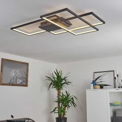 Plafonnier Momahaki Led Anthracite, 1 Lumiere, Telecommandes