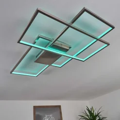 Plafonnier Momahaki Led Chrome, 1 Lumiere, Telecommandes