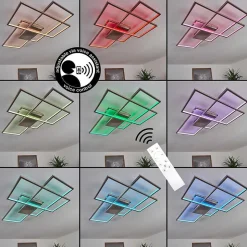 Plafonnier Momahaki Led Chrome, 1 Lumiere, Telecommandes