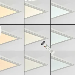 Plafonnier Montalba Led Blanc, 1 Lumiere, Telecommandes, Changeur De Couleurs