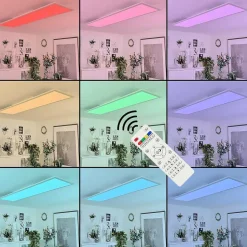 Plafonnier Montalba Led Blanc, 1 Lumiere, Telecommandes, Changeur De Couleurs