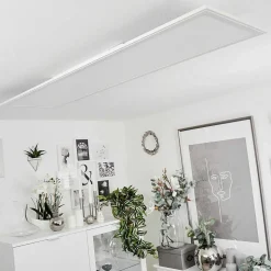 Plafonnier Montalba Led Blanc, 1 Lumiere, Telecommandes, Changeur De Couleurs