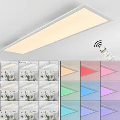 Plafonnier Montalba Led Blanc, 1 Lumiere, Telecommandes, Changeur De Couleurs