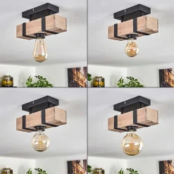 Plafonnier Montgomery Ecru, Noir, 1 Lumiere