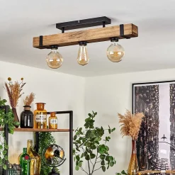 Plafonnier Montgomery Ecru, Noir, 3 Lumieres