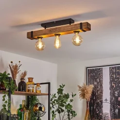 Plafonnier Montgomery Ecru, Noir, 3 Lumieres