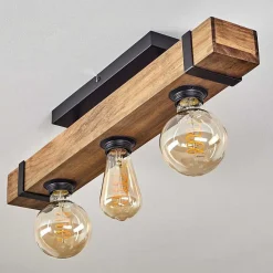 Plafonnier Montgomery Ecru, Noir, 3 Lumieres