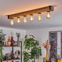 Plafonnier Montgomery Ecru, Noir, 6 Lumieres