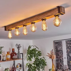 Plafonnier Montgomery Ecru, Noir, 6 Lumieres