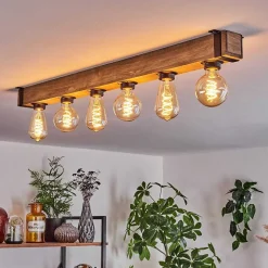 Plafonnier Montgomery Ecru, Noir, 6 Lumieres