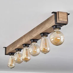 Plafonnier Montgomery Ecru, Noir, 6 Lumieres