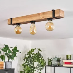 Plafonnier Montgomery Ecru, Noir, 3 Lumieres