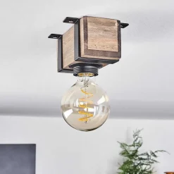 Plafonnier Montgomery Ecru, Noir, 1 Lumiere