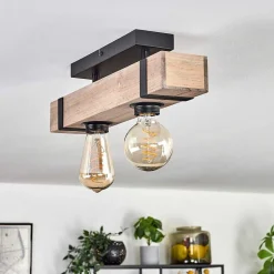 Plafonnier Montgomery Ecru, Noir, 2 Lumieres