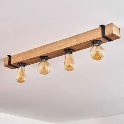 Plafonnier Montgomery Ecru, Noir, 4 Lumieres