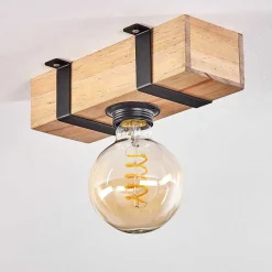 Plafonnier Montgomery Ecru, Noir, 1 Lumiere