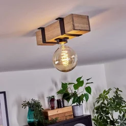 Plafonnier Montgomery Ecru, Noir, 1 Lumiere