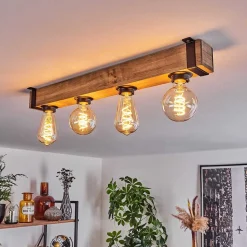 Plafonnier Montgomery Ecru, Noir, 4 Lumieres