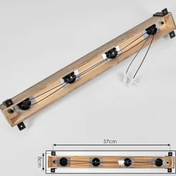 Plafonnier Montgomery Ecru, Noir, 4 Lumieres