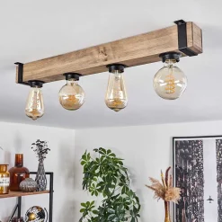 Plafonnier Montgomery Ecru, Noir, 4 Lumieres