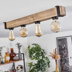 Plafonnier Montgomery Ecru, Noir, 4 Lumieres