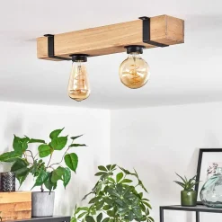 Plafonnier Montgomery Ecru, Noir, 2 Lumieres