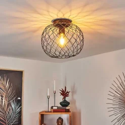 Plafonnier Nordslesvig Or, Noir, 1 Lumiere