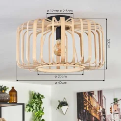 Plafonnier Oravi Bois Clair, 1 Lumiere