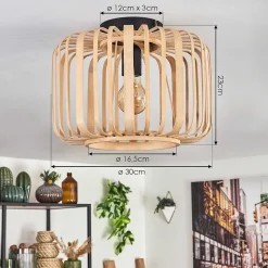 Plafonnier Oravi Bois Clair, 1 Lumiere