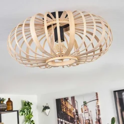 Plafonnier Oravi Bois Clair, 1 Lumiere