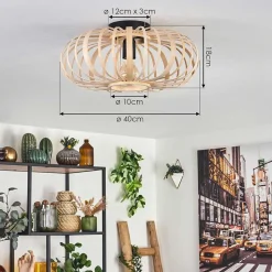 Plafonnier Oravi Bois Clair, 1 Lumiere