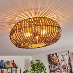 Plafonnier Oravi Brun Fonce, Ecru, Noir, 3 Lumieres