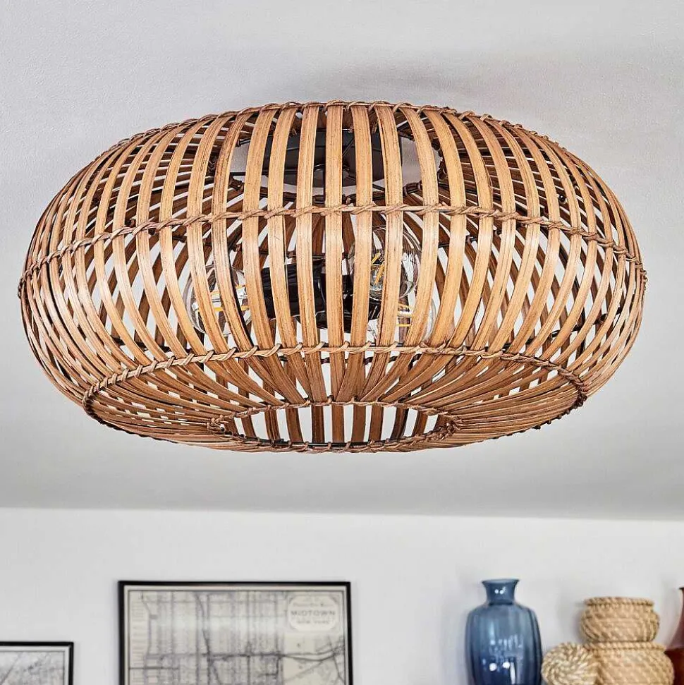 Plafonnier Oravi Brun Fonce, Ecru, Noir, 3 Lumieres