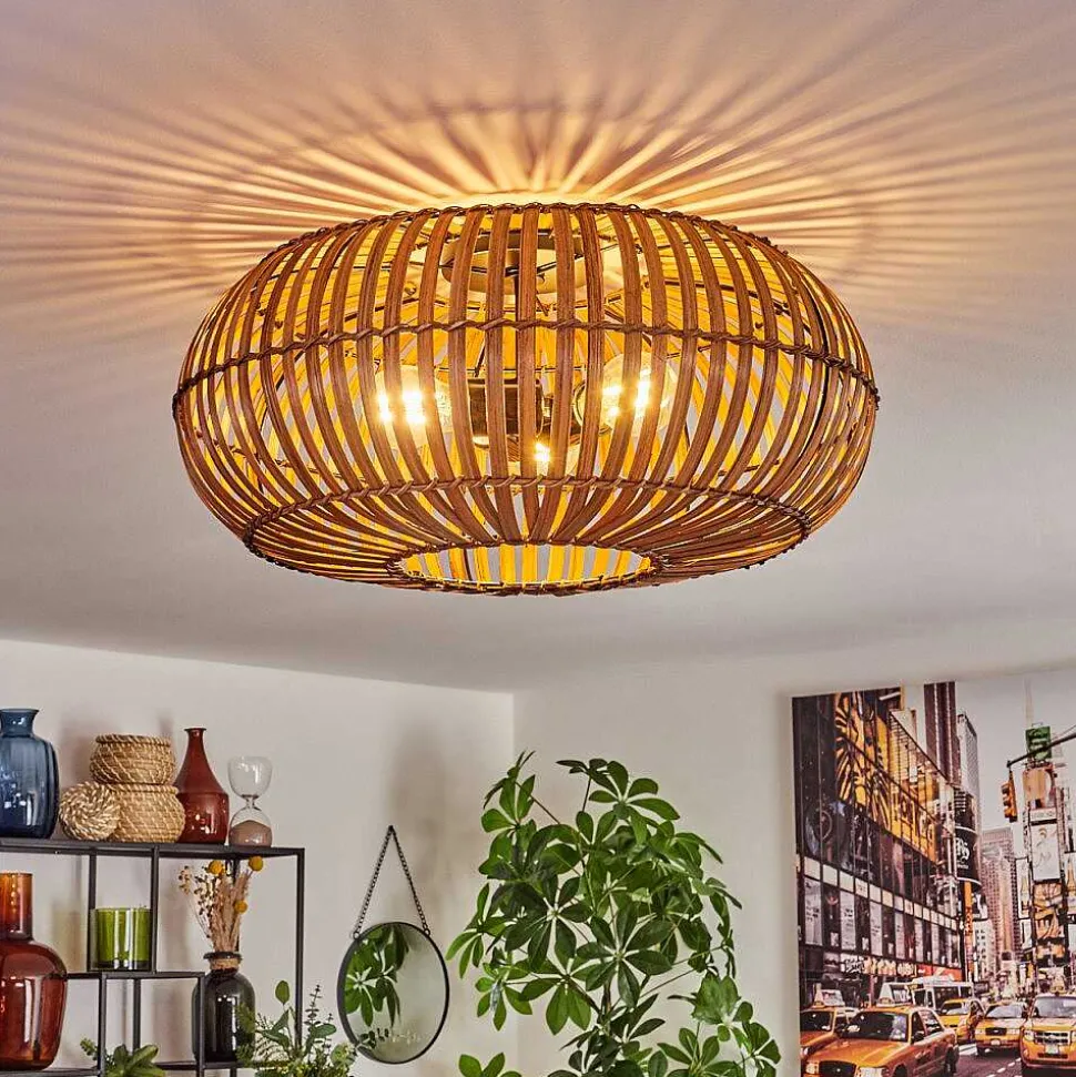 Plafonnier Oravi Brun Fonce, Ecru, Noir, 3 Lumieres