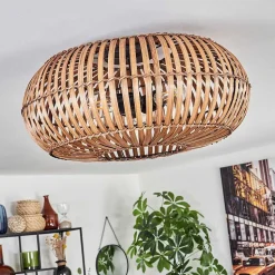 Plafonnier Oravi Brun Fonce, Ecru, Noir, 3 Lumieres