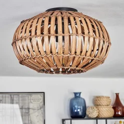 Plafonnier Oravi Brun Fonce, Ecru, Noir, 1 Lumiere