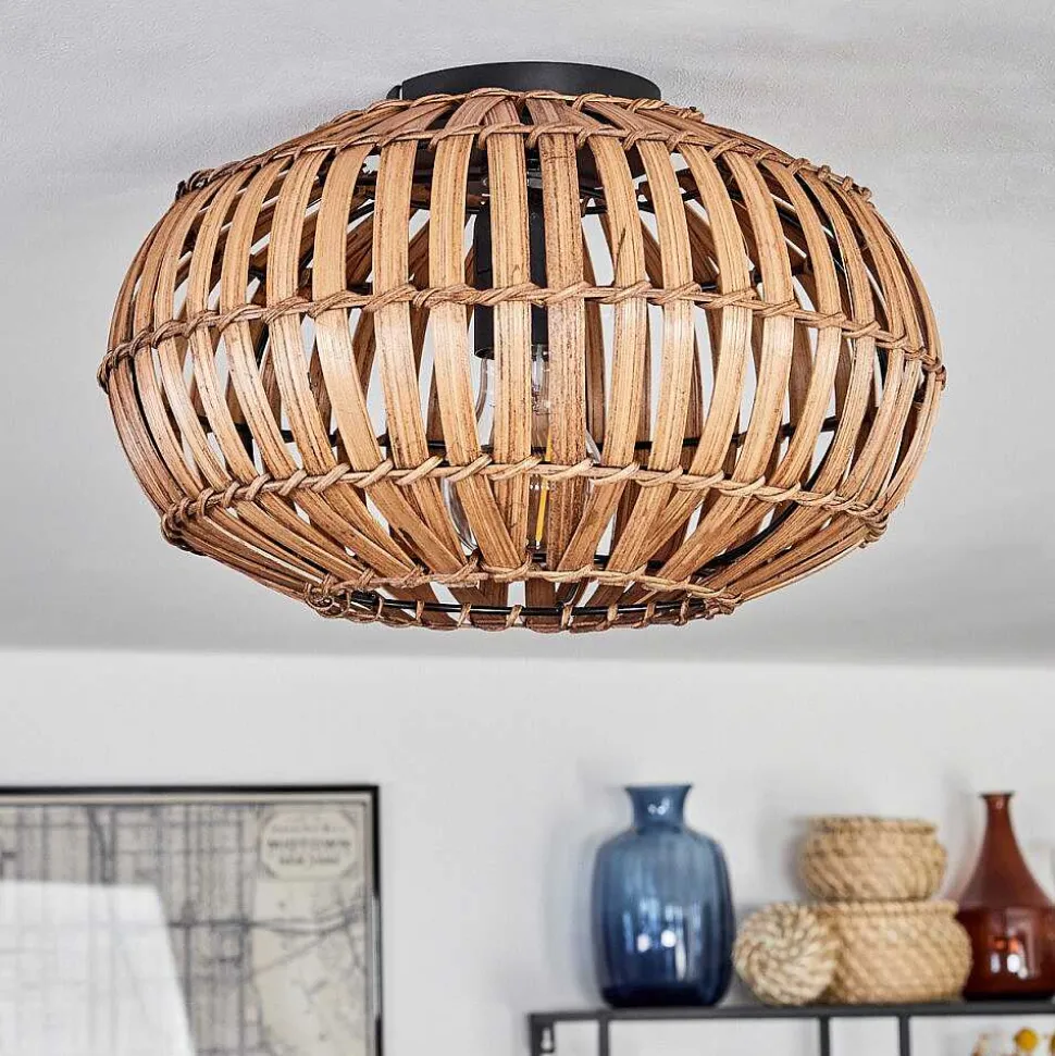 Plafonnier Oravi Brun Fonce, Ecru, Noir, 1 Lumiere