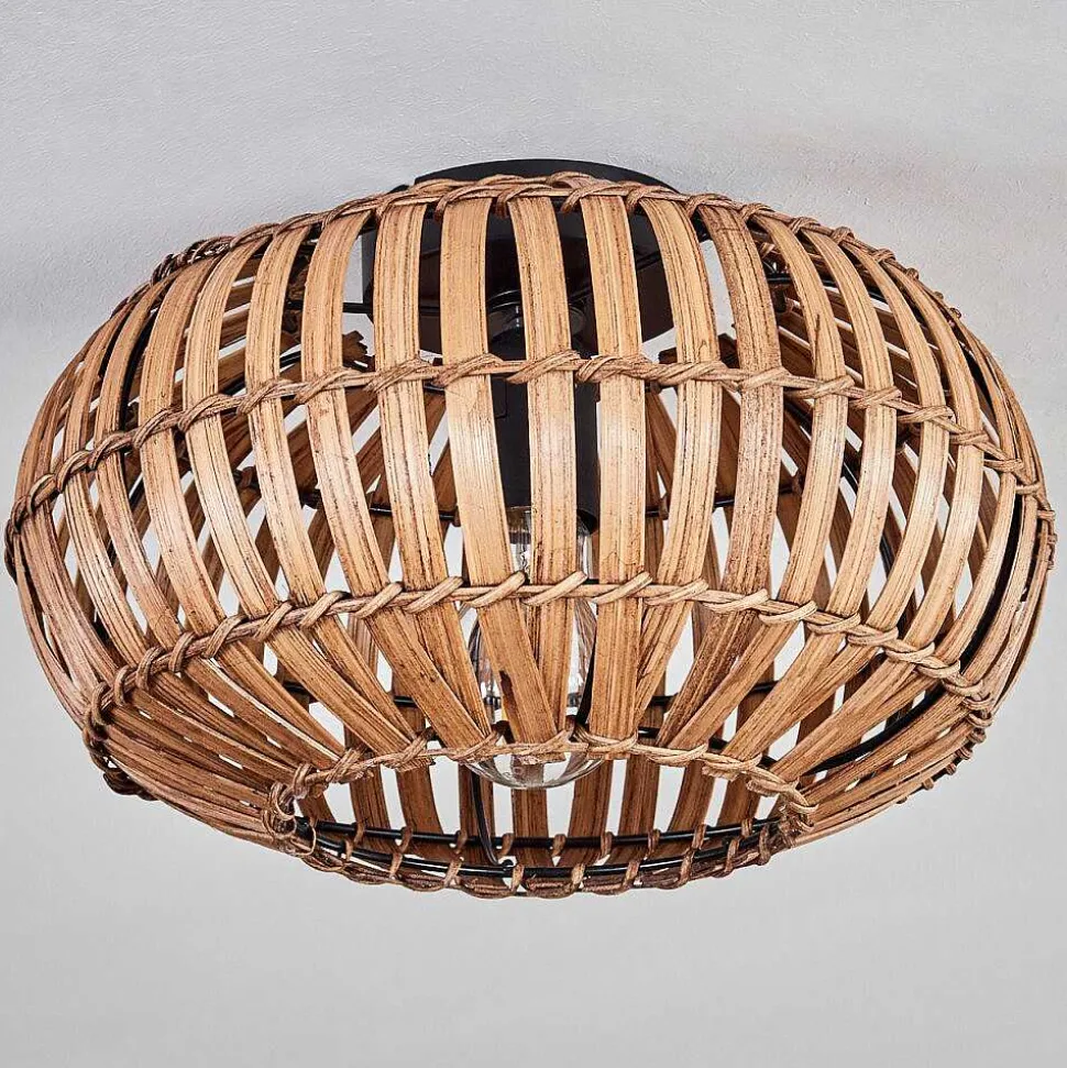 Plafonnier Oravi Brun Fonce, Ecru, Noir, 1 Lumiere