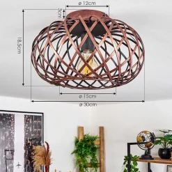 Plafonnier Oravi Cuivre, 1 Lumiere