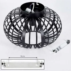 Plafonnier Oravi Noir, 1 Lumiere