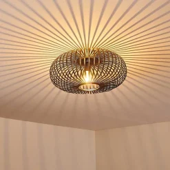 Plafonnier Oravi Noir Dore, 1 Lumiere