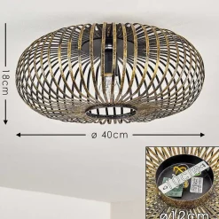 Plafonnier Oravi Noir Dore, 1 Lumiere