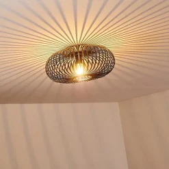 Plafonnier Oravi Noir Dore, 1 Lumiere