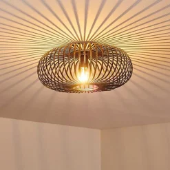 Plafonnier Oravi Noir Dore, 1 Lumiere